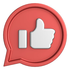 Like button. Like icon. 3D illustration.