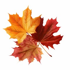 Naklejka na ściany i meble Single small Autumn Leave Clipart vector with white background Generative AI