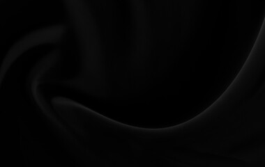 Black gray satin dark fabric texture luxurious shiny that is abstract silk cloth background with patterns soft waves blur beautiful.