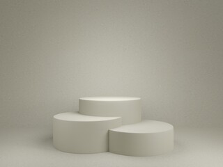 3D Abstract Visualization For Advertising Product Display With Copy Space Modern geometric pedestals in the minimal tone presentation of product rendering .3D Rendering