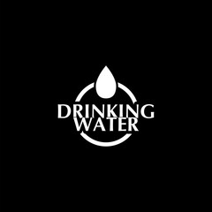 Drinking water icon  isolated on black background