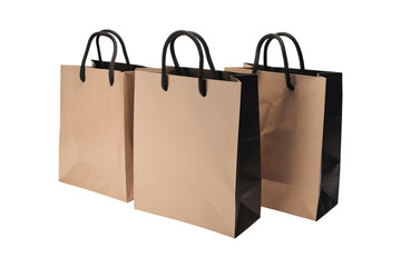 Shopping paper bag isolated on transparent background. Generative Ai