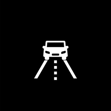 recommend clip art: Driving car icon  isolated on black background