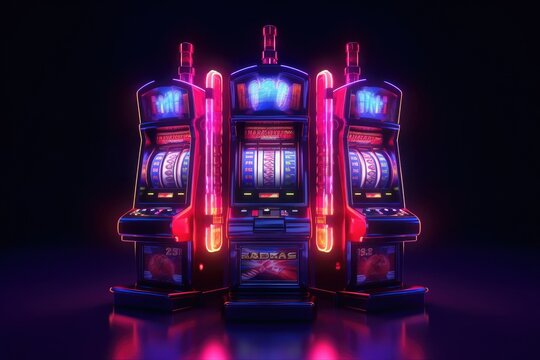 Purple Colorful Slots Background With Copyspace Generative AI