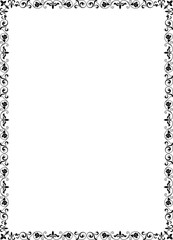 Decorative black rectangular framework. Floral corners.