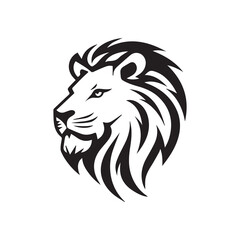 Simple minimalist lion face logo. Suitable for logo design, tattoo design, print on demand, stickers, etc