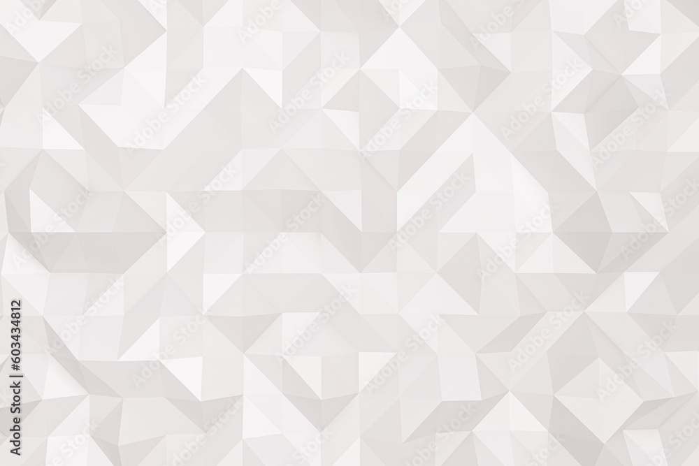 Poster 3d abstract minimalist white and gray low polygon triangle for background. illustration 3d simple ge