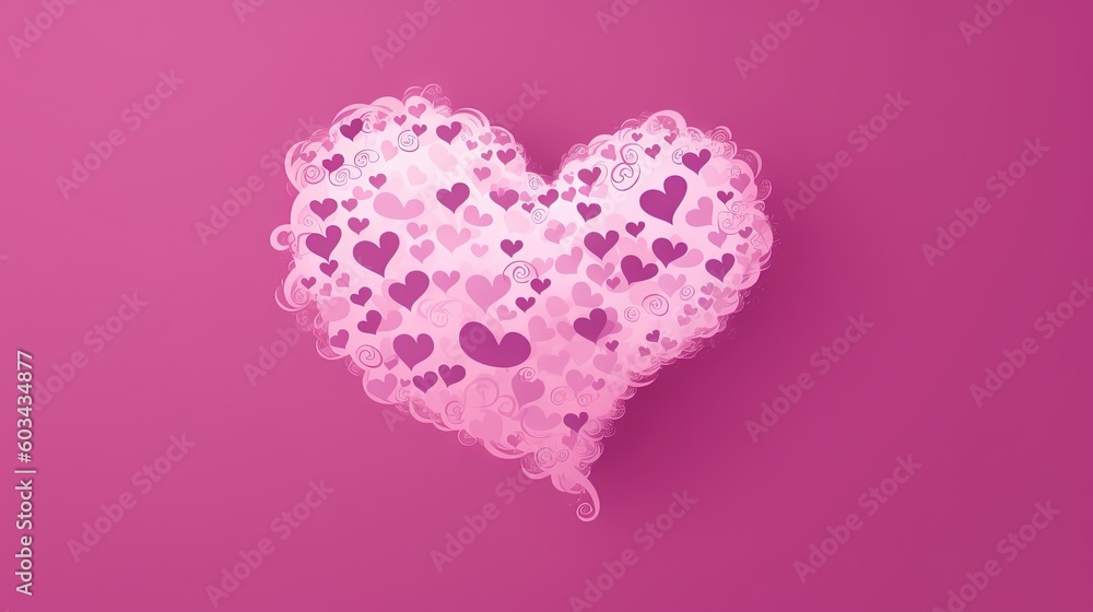 Poster a pink heart shaped object on a pink background with bubbles in the shape of hearts on a pink backgr