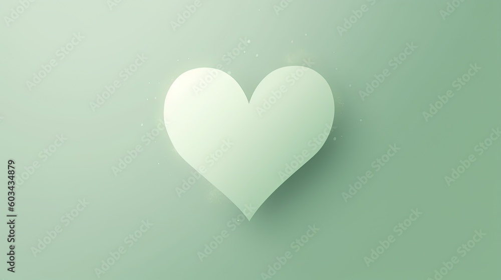 Poster a paper heart on a green background with a light green background and a light green background with 