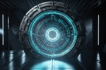 Obraz premium stargate, digital portal, created with AI, AI, generative AI