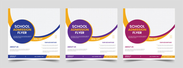 Kids new year school admission popular banner and advertising post template