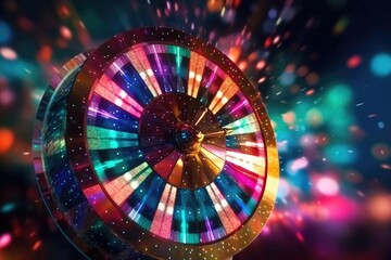 Rainbow Roulette Table High Roller Background Generative AI - obrazy, fototapety, plakaty