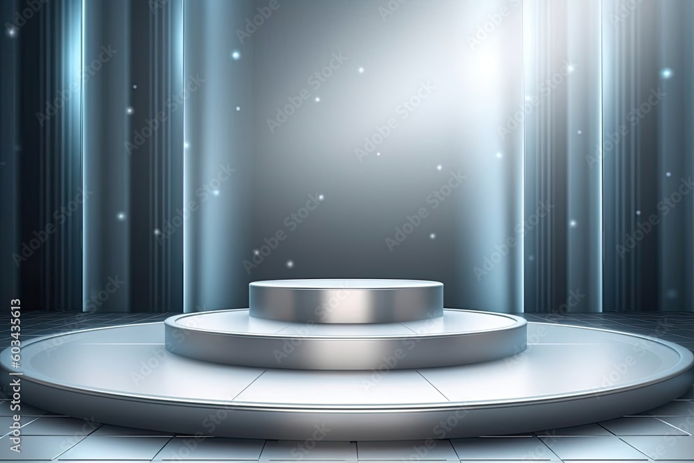 Aufkleber shiny glowing product display design generative ai