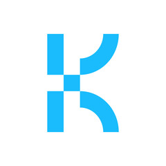 Letter K pixel digital logo design