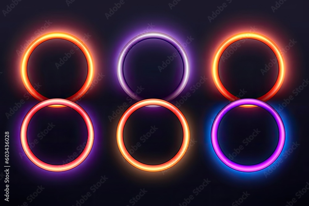 Poster rings glowing product display background generative ai