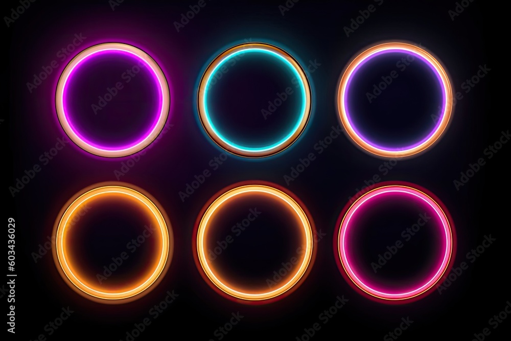 Poster rings glowing product display for advertisements generative ai