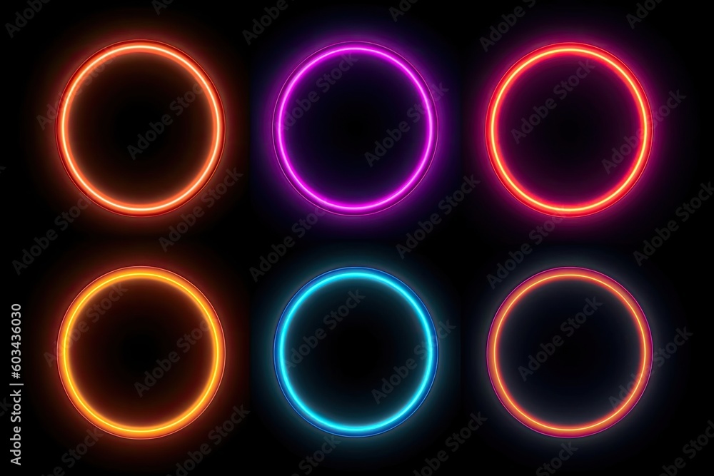 Poster rings lit product display backdrop generative ai