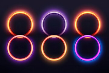 Rings Glowing Product Display Background Generative AI