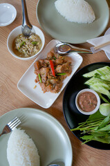 Top view of Thai southern food on the table	