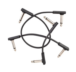 guitar patch cables path isolated on white