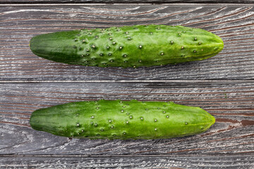 cucumber group on wood background