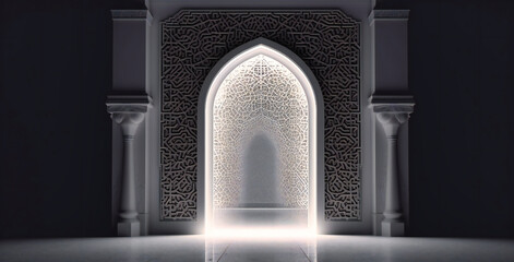 white doorway through a mosque