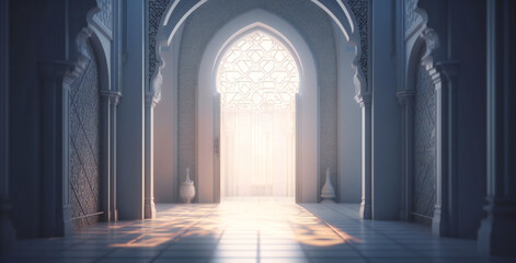 Fototapeta premium white doorway through a mosque