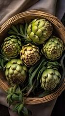 Fototapeta premium Artichokes in the salad bowl