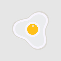 Fried Egg. Vector illustration in cartoon flat style. Vector icon.