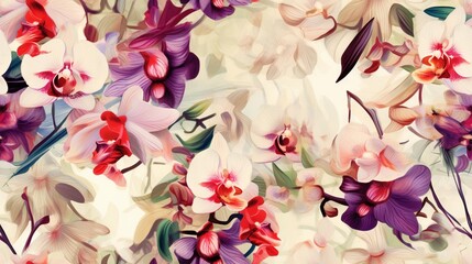  a bunch of flowers that are on a white background with a pink and purple flower on the bottom of the picture and the bottom of the flowers on the bottom of the picture.  generative ai