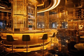 Luxurious Gambling Bar Interior Background Generative AI