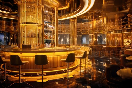 Luxurious Gambling Bar Interior Background Generative AI