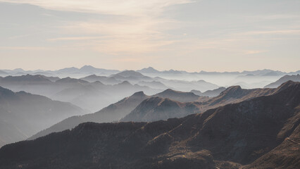 Endless mountains of Greece on a winter day
