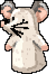 Fototapeta premium mouse hand puppet game pixel art retro vector. bit mouse hand puppet. old vintage illustration