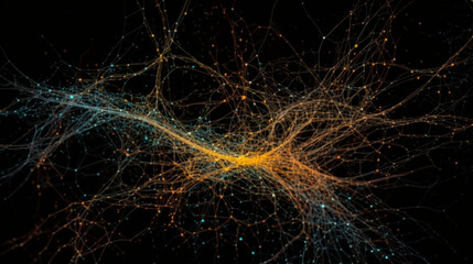 A visualization of interconnected neurons in the brain, representing the complex neural network Generative AI