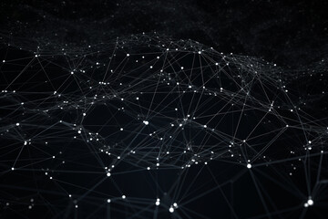A clean and straightforward depiction of a network formed by interconnected dots Generative AI