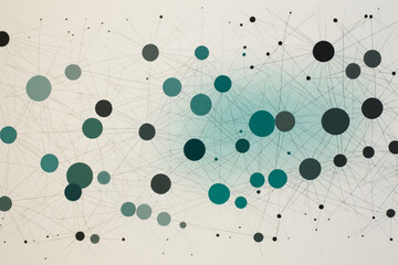 A minimalist artwork featuring a network of clean and balanced interconnected dots Generative AI
