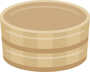 檜の風呂桶のイラスト