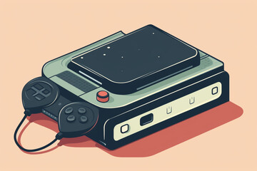 A minimalistic illustration of a portable gaming console with a sleek and simple design Generative AI
