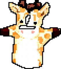 Fototapeta premium cow hand puppet game pixel art retro vector. bit cow hand puppet. old vintage illustration