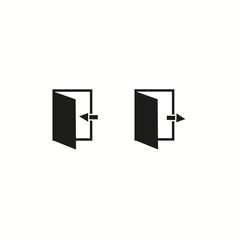 Exit entrance icon. Vector isolated black icon.
