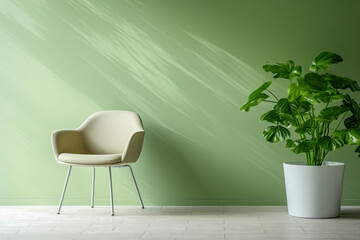 green armchair in a room