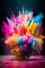pastel vibrant powder blast explosion