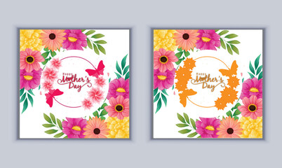 Happy mather's day social design media vector template