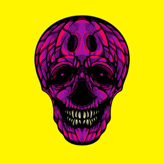 skull artwork sketchy illustration design