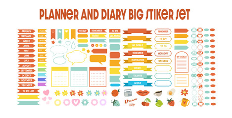 Trekker Weekly Stickers Set, Planner and Calendar Collection, Productivity