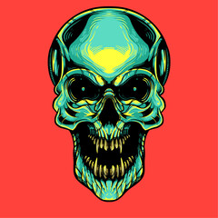 skull artwork sketchy illustration design