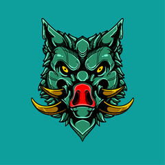 boar face sketchy artwork design  illustration