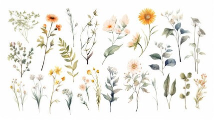  a bunch of flowers that are on a white background with a white background and a white background with a white background and a bunch of flowers that are on a white background.  generative ai