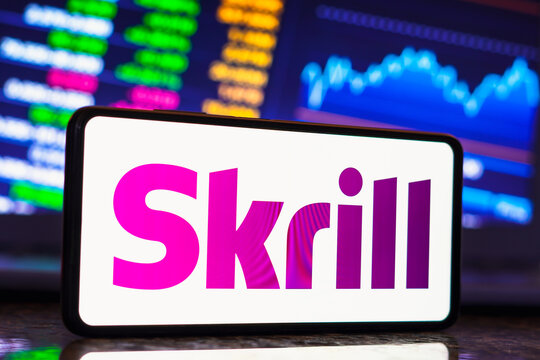 May 17, 2023, Brazil. In this photo illustration, the Skrill logo is displayed on a smartphone screen.